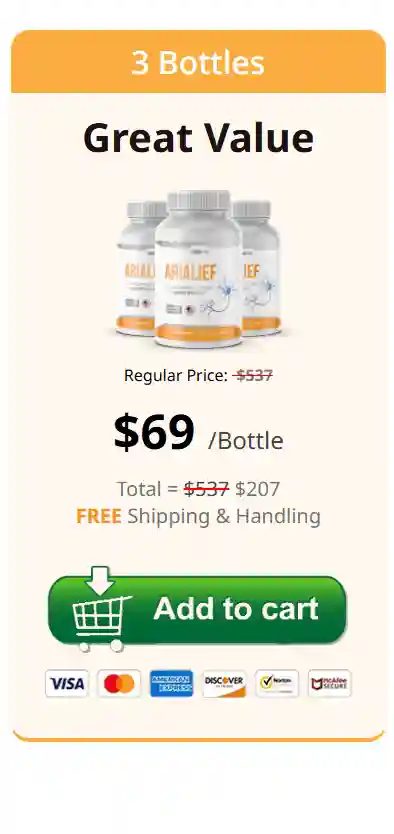 Arialief Bulk Offer: 3 bottles for $207 ($69 per bottle)